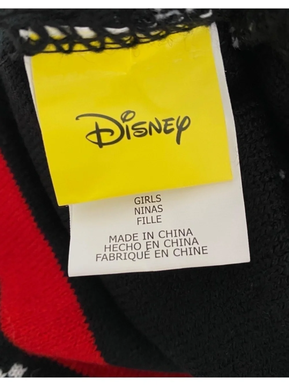 Disney Girls 2-Piece Minnie Mouse Fair Isle Knit Hat Gloves Set Red/Black 4-6X